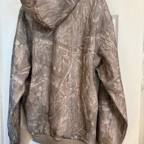 Comfrt Collection Camo Hoodie Size S Brown WoodCamouflage Fleece Sweatshirt NWT - Picture 7 of 10